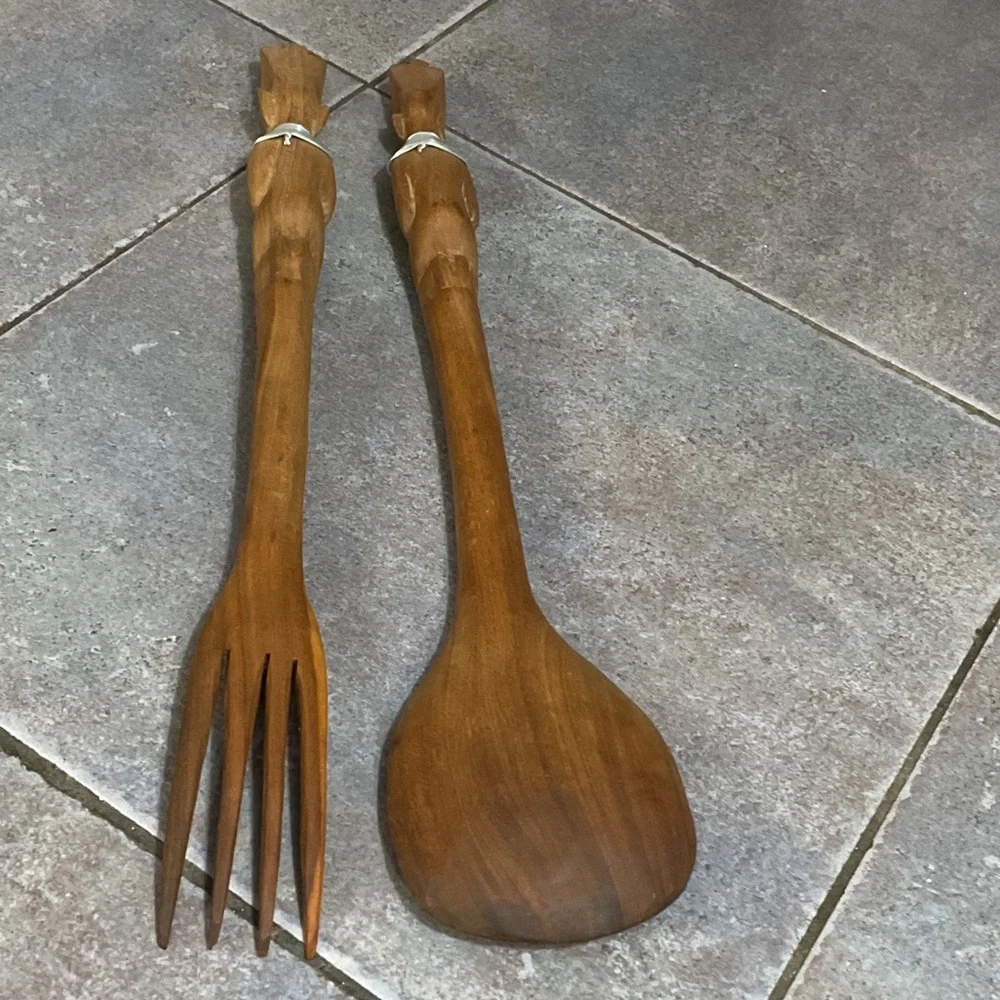 Wooden Salad Fork and Spoon Set